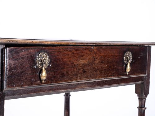 EARLY C18TH GEORGE I OAK COUNTRY SIDE TABLE WITH DRAWER GEORGIAN - ADDITIONAL PHOTO 14