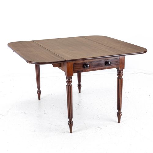 george iv mahogany pembroke drop leaf breakfast dining table with drawer c1820 georgian regency - CATEGORY: ANTIQUE TABLES - DATED GEORGIAN