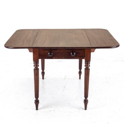GEORGE IV MAHOGANY PEMBROKE DROP LEAF BREAKFAST DINING TABLE WITH DRAWER C1820 GEORGIAN REGENCY - ADDITIONAL PHOTO 2