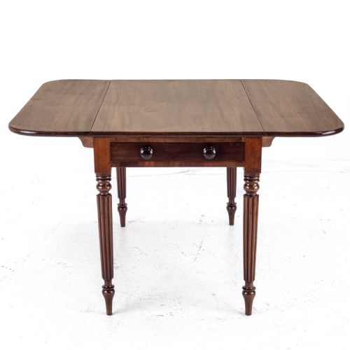 GEORGE IV MAHOGANY PEMBROKE DROP LEAF BREAKFAST DINING TABLE WITH DRAWER C1820 GEORGIAN REGENCY - ADDITIONAL PHOTO 11