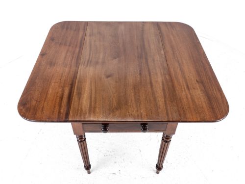 GEORGE IV MAHOGANY PEMBROKE DROP LEAF BREAKFAST DINING TABLE WITH DRAWER C1820 GEORGIAN REGENCY - ADDITIONAL PHOTO 13