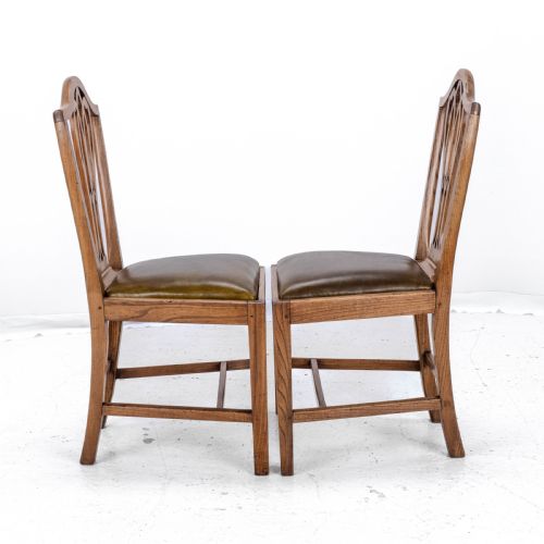 C18TH ELM HEPPLEWHITE SET OF 6 COUNTRY DINING CHAIRS WITH LEATHER UPHOLSTERY GEORGIAN GEORGE III - ADDITIONAL PHOTO 8