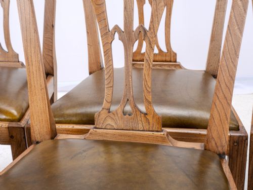 C18TH ELM HEPPLEWHITE SET OF 6 COUNTRY DINING CHAIRS WITH LEATHER UPHOLSTERY GEORGIAN GEORGE III - ADDITIONAL PHOTO 11