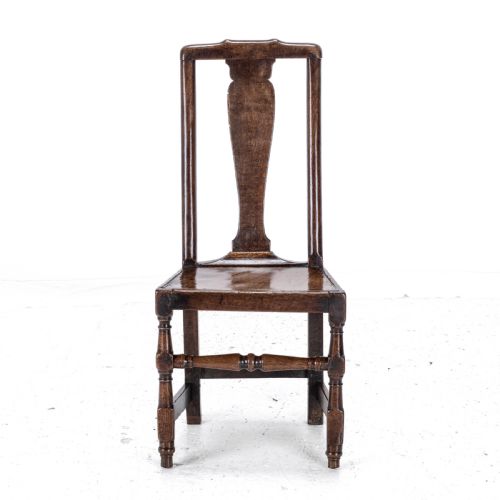 LATE C17TH QUEEN ANNE OAK HIGH BACK CHAIRBACK STOOL COUNTRY HALL SIDE DINING - ADDITIONAL PHOTO 1