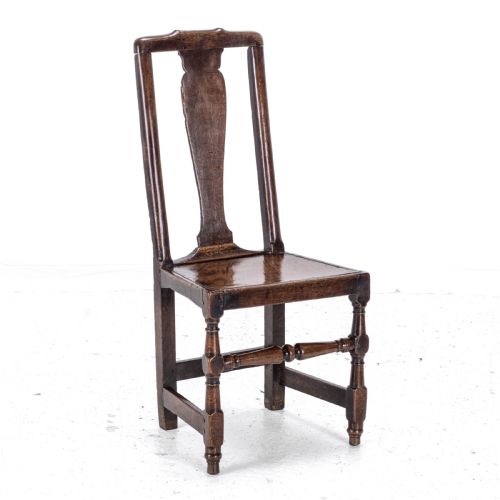 LATE C17TH QUEEN ANNE OAK HIGH BACK CHAIRBACK STOOL COUNTRY HALL SIDE DINING - ADDITIONAL PHOTO 2