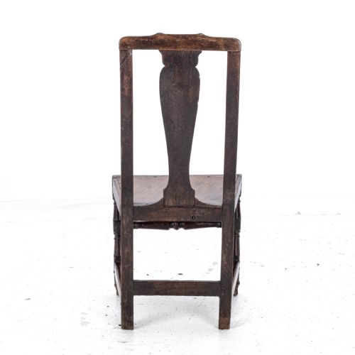 LATE C17TH QUEEN ANNE OAK HIGH BACK CHAIRBACK STOOL COUNTRY HALL SIDE DINING - ADDITIONAL PHOTO 5