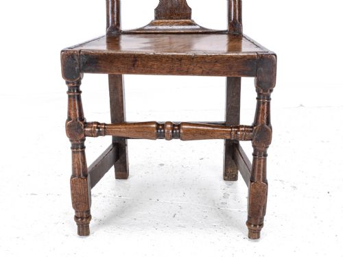 LATE C17TH QUEEN ANNE OAK HIGH BACK CHAIRBACK STOOL COUNTRY HALL SIDE DINING - ADDITIONAL PHOTO 14