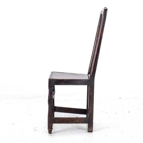 LATE C17TH QUEEN ANNE OAK HIGH BACK CHAIRBACK STOOL COUNTRY HALL SIDE DINING - ADDITIONAL PHOTO 19