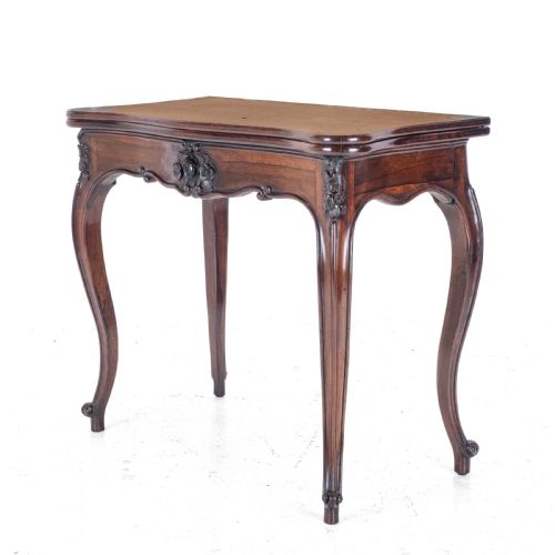 FRENCH ROCOCO ROSEWOOD CONSOLE FOLD OVER CARD GAMES TABLE C1860 VICTORIAN - ADDITIONAL PHOTO 2