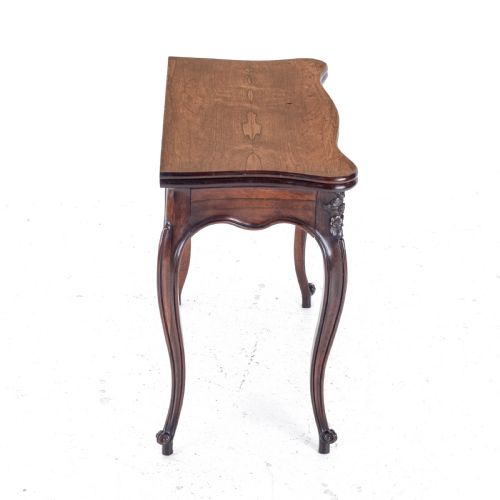 FRENCH ROCOCO ROSEWOOD CONSOLE FOLD OVER CARD GAMES TABLE C1860 VICTORIAN - ADDITIONAL PHOTO 9