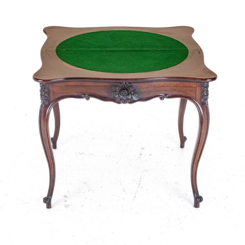 FRENCH ROCOCO ROSEWOOD CONSOLE FOLD OVER CARD GAMES TABLE C1860 VICTORIAN - ADDITIONAL PHOTO 12