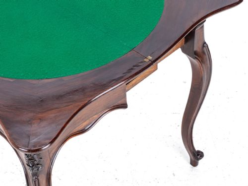 FRENCH ROCOCO ROSEWOOD CONSOLE FOLD OVER CARD GAMES TABLE C1860 VICTORIAN - ADDITIONAL PHOTO 14