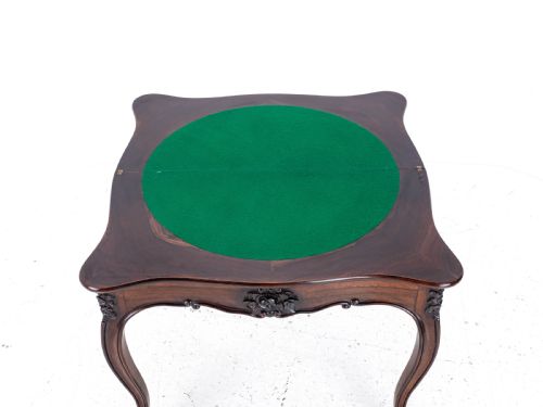 FRENCH ROCOCO ROSEWOOD CONSOLE FOLD OVER CARD GAMES TABLE C1860 VICTORIAN - ADDITIONAL PHOTO 16