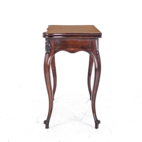 FRENCH ROCOCO ROSEWOOD CONSOLE FOLD OVER CARD GAMES TABLE C1860 VICTORIAN - ADDITIONAL PHOTO 18