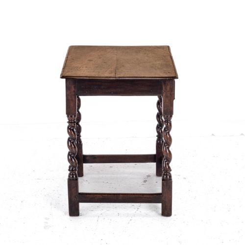LATE C17TH WALNUT BARLEY TWIST SIDE TABLE WITH DRAWER CAROLEAN COUNTRY SMALL OCCASIONAL LAMP - ADDITIONAL PHOTO 6