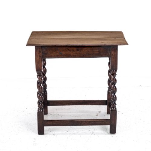 LATE C17TH WALNUT BARLEY TWIST SIDE TABLE WITH DRAWER CAROLEAN COUNTRY SMALL OCCASIONAL LAMP - ADDITIONAL PHOTO 7
