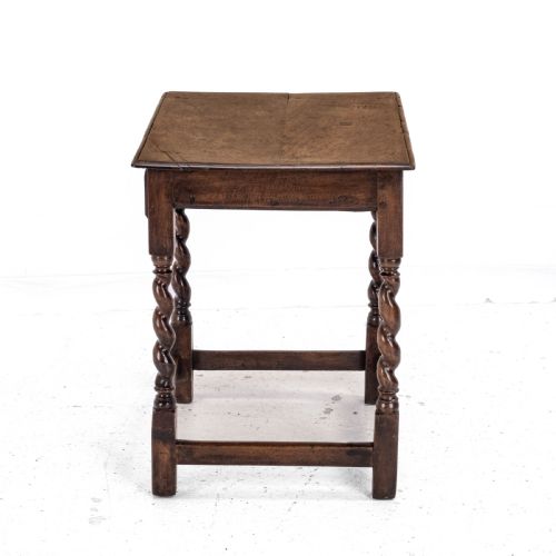LATE C17TH WALNUT BARLEY TWIST SIDE TABLE WITH DRAWER CAROLEAN COUNTRY SMALL OCCASIONAL LAMP - ADDITIONAL PHOTO 8