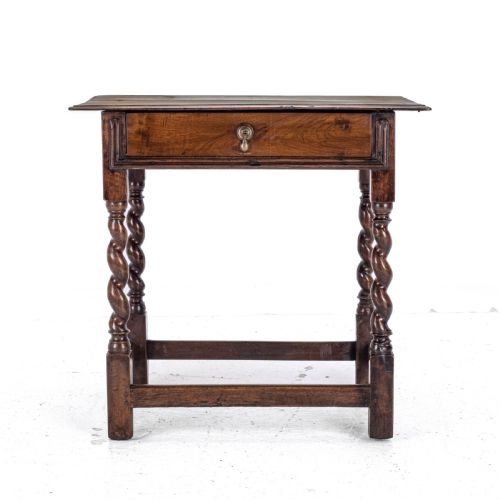 LATE C17TH WALNUT BARLEY TWIST SIDE TABLE WITH DRAWER CAROLEAN COUNTRY SMALL OCCASIONAL LAMP - ADDITIONAL PHOTO 13