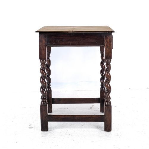 LATE C17TH WALNUT BARLEY TWIST SIDE TABLE WITH DRAWER CAROLEAN COUNTRY SMALL OCCASIONAL LAMP - ADDITIONAL PHOTO 15