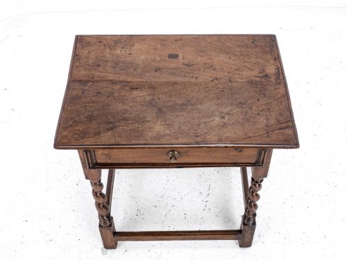 LATE C17TH WALNUT BARLEY TWIST SIDE TABLE WITH DRAWER CAROLEAN COUNTRY SMALL OCCASIONAL LAMP - ADDITIONAL PHOTO 19