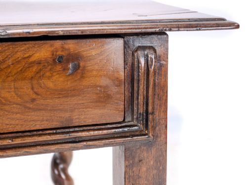 LATE C17TH WALNUT BARLEY TWIST SIDE TABLE WITH DRAWER CAROLEAN COUNTRY SMALL OCCASIONAL LAMP - ADDITIONAL PHOTO 24