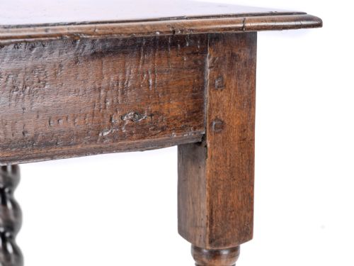 LATE C17TH WALNUT BARLEY TWIST SIDE TABLE WITH DRAWER CAROLEAN COUNTRY SMALL OCCASIONAL LAMP - ADDITIONAL PHOTO 26