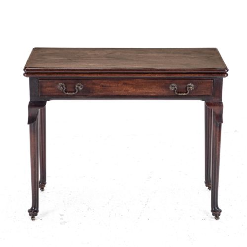GEORGE II MAHOGANY CONSOLE CARDGAMES TABLE WITH DRAWER C1750 GEORGIAN - ADDITIONAL PHOTO 1