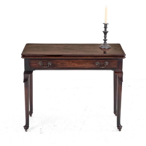GEORGE II MAHOGANY CONSOLE CARDGAMES TABLE WITH DRAWER C1750 GEORGIAN - ADDITIONAL PHOTO 2