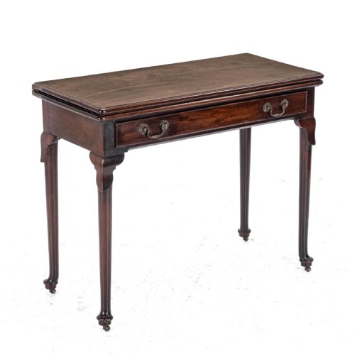 GEORGE II MAHOGANY CONSOLE CARDGAMES TABLE WITH DRAWER C1750 GEORGIAN - ADDITIONAL PHOTO 3