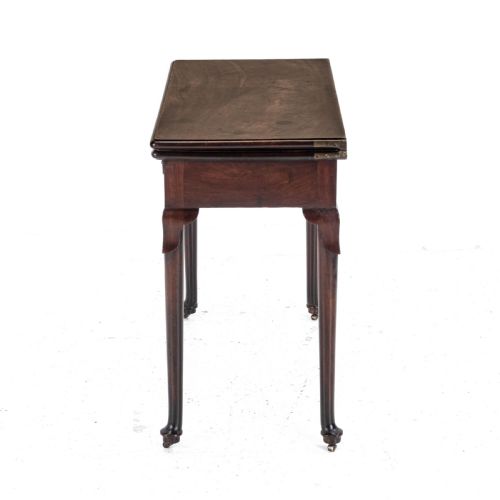 GEORGE II MAHOGANY CONSOLE CARDGAMES TABLE WITH DRAWER C1750 GEORGIAN - ADDITIONAL PHOTO 7