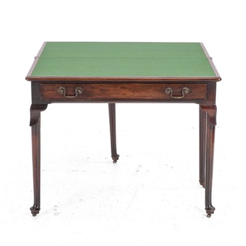 GEORGE II MAHOGANY CONSOLE CARDGAMES TABLE WITH DRAWER C1750 GEORGIAN - ADDITIONAL PHOTO 11