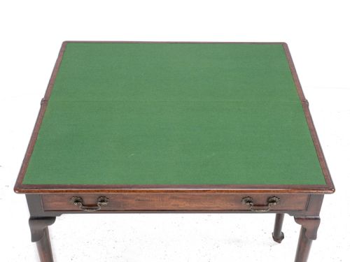 GEORGE II MAHOGANY CONSOLE CARDGAMES TABLE WITH DRAWER C1750 GEORGIAN - ADDITIONAL PHOTO 13