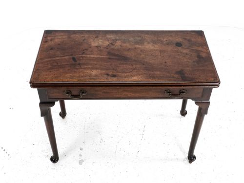 GEORGE II MAHOGANY CONSOLE CARDGAMES TABLE WITH DRAWER C1750 GEORGIAN - ADDITIONAL PHOTO 15