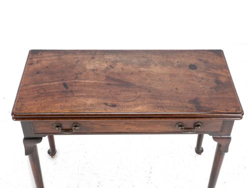 GEORGE II MAHOGANY CONSOLE CARDGAMES TABLE WITH DRAWER C1750 GEORGIAN - ADDITIONAL PHOTO 16