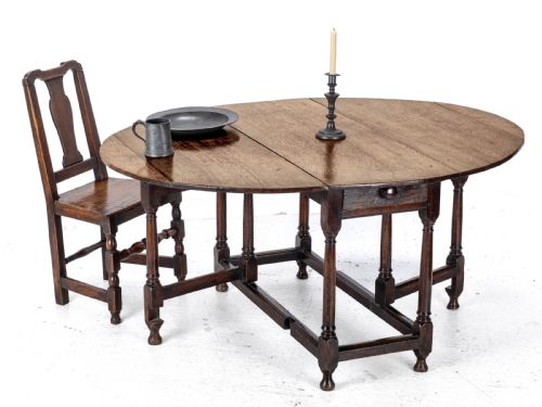 EARLY C18TH OVAL OAK GATELEG DROP LEAF COUNTRY DINING TABLE GEORGIAN QUEEN ANNE GEORGE I - ADDITIONAL PHOTO 1