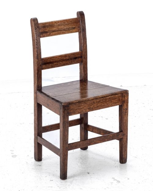 late c18th georgian oak inlaid small country side chair george iii - CATEGORY: ANTIQUE CHAIRS - DATED 18TH CENTURY