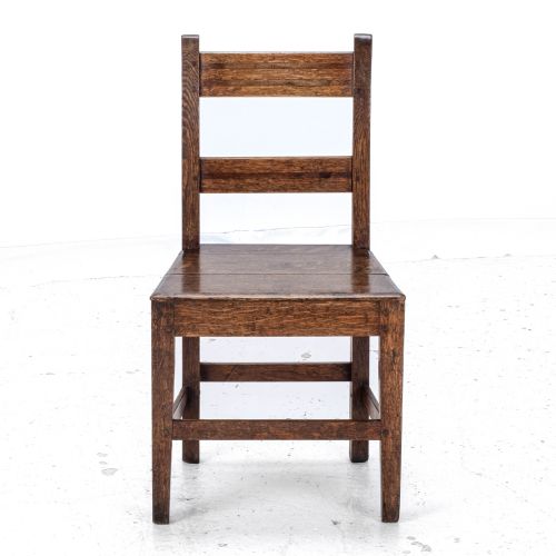 LATE C18TH GEORGIAN OAK INLAID SMALL COUNTRY SIDE CHAIR GEORGE III - ADDITIONAL PHOTO 1