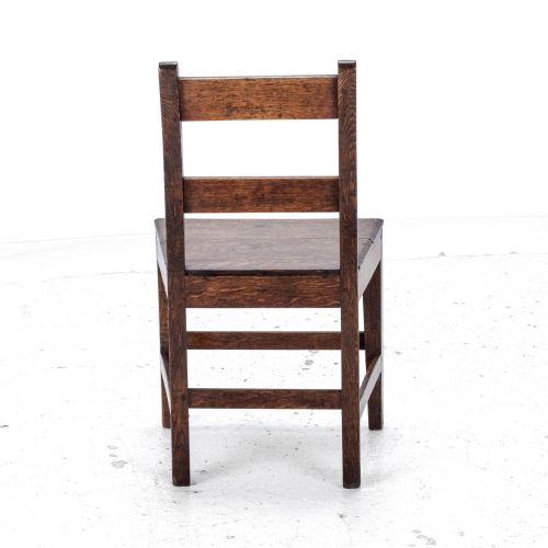LATE C18TH GEORGIAN OAK INLAID SMALL COUNTRY SIDE CHAIR GEORGE III - ADDITIONAL PHOTO 2