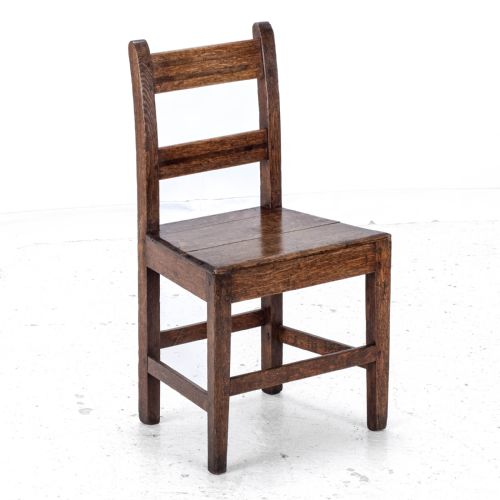 LATE C18TH GEORGIAN OAK INLAID SMALL COUNTRY SIDE CHAIR GEORGE III - ADDITIONAL PHOTO 3
