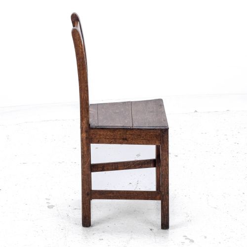 LATE C18TH GEORGIAN OAK INLAID SMALL COUNTRY SIDE CHAIR GEORGE III - ADDITIONAL PHOTO 4