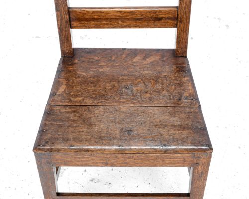LATE C18TH GEORGIAN OAK INLAID SMALL COUNTRY SIDE CHAIR GEORGE III - ADDITIONAL PHOTO 6