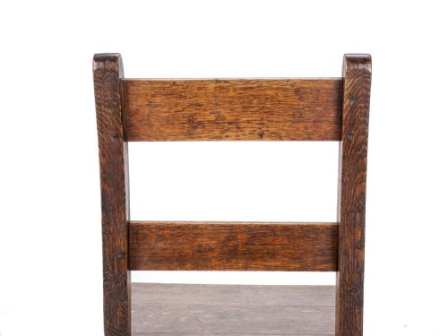 LATE C18TH GEORGIAN OAK INLAID SMALL COUNTRY SIDE CHAIR GEORGE III - ADDITIONAL PHOTO 8