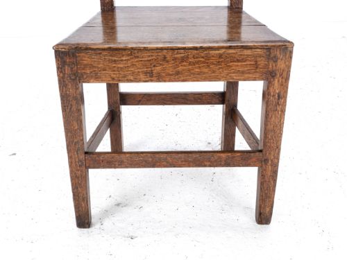 LATE C18TH GEORGIAN OAK INLAID SMALL COUNTRY SIDE CHAIR GEORGE III - ADDITIONAL PHOTO 11