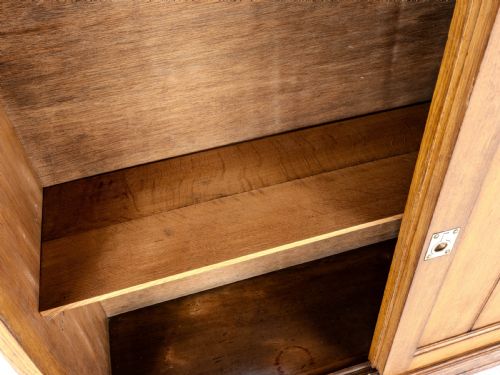 SOLID OAK SLIDING PANEL DOOR CABINET C1930 ANTIQUE - ADDITIONAL PHOTO 10
