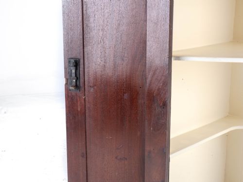 C18TH GEORGIAN MAHOGANY INLAID BOW FRONT CORNER CABINET WALL MOUNTED GEORGE III - ADDITIONAL PHOTO 5