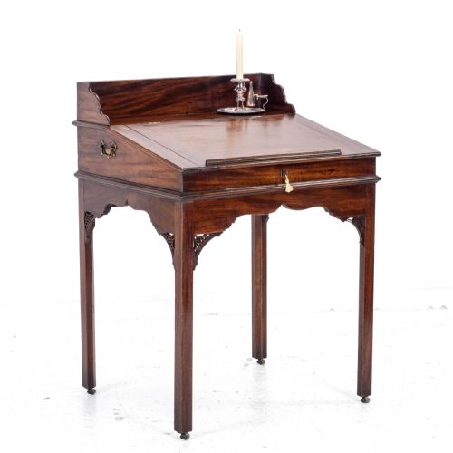 CHIPPENDALE STYLE C19TH MAHOGANY CLERKS DESK VICTORIAN - ADDITIONAL PHOTO 1