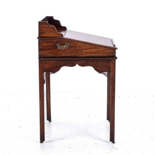 CHIPPENDALE STYLE C19TH MAHOGANY CLERKS DESK VICTORIAN - ADDITIONAL PHOTO 3