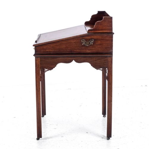 CHIPPENDALE STYLE C19TH MAHOGANY CLERKS DESK VICTORIAN - ADDITIONAL PHOTO 5