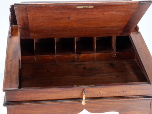 CHIPPENDALE STYLE C19TH MAHOGANY CLERKS DESK VICTORIAN - ADDITIONAL PHOTO 12