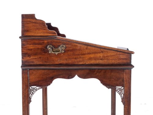 CHIPPENDALE STYLE C19TH MAHOGANY CLERKS DESK VICTORIAN - ADDITIONAL PHOTO 14